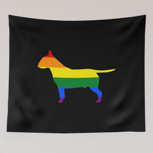 Item preview, Gay Dogs Bull Terrier Rainbow Gay Flag LGBT Dog designed and sold by KentuckyGirlTee.