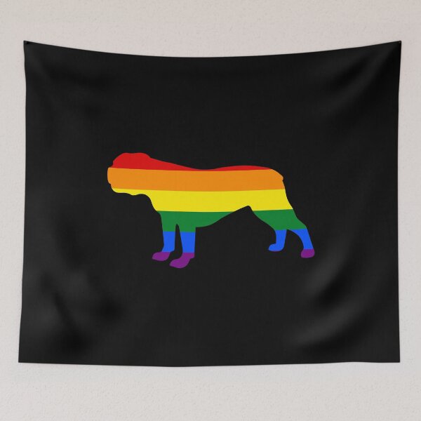 Item preview, Gay Dogs Bulldog Rainbow Gay Pride Flag designed and sold by KentuckyGirlTee.