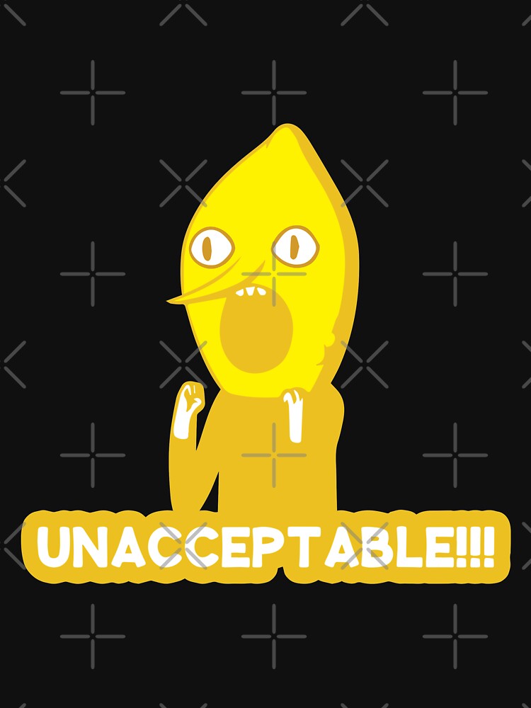 Thumbnail 3 von 3, Baseballshirt mit 3/4-Arm, Adventure Time Lemongrab Inakzeptabel designt und verkauft von rainbowdreamer.