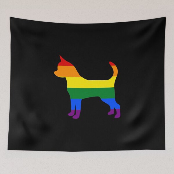 Item preview, Gay Pride Dog Chihuahua Rainbow Flag designed and sold by KentuckyGirlTee.