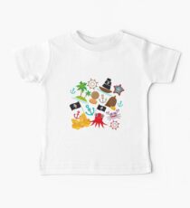 Marine pirate pattern Baby Tee