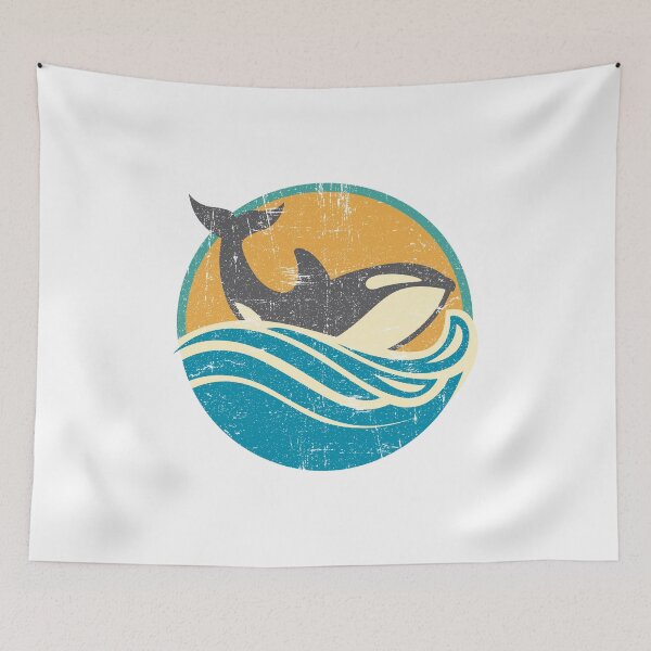 Item preview, Retro Distressed Killer Whale Design for Orca Lovers designed and sold by Theodore Cory.