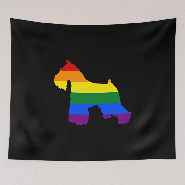 Item preview, Gay Pride Dog Miniature Schnauzer Rainbow Flag Top designed and sold by KentuckyGirlTee.