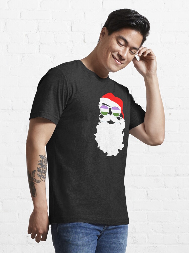 Alternate view of Santa Claus Genderqueer Pride Flag Sunglasses Essential T-Shirt