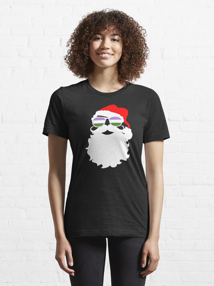Alternate view of Santa Claus Genderqueer Pride Flag Sunglasses Essential T-Shirt