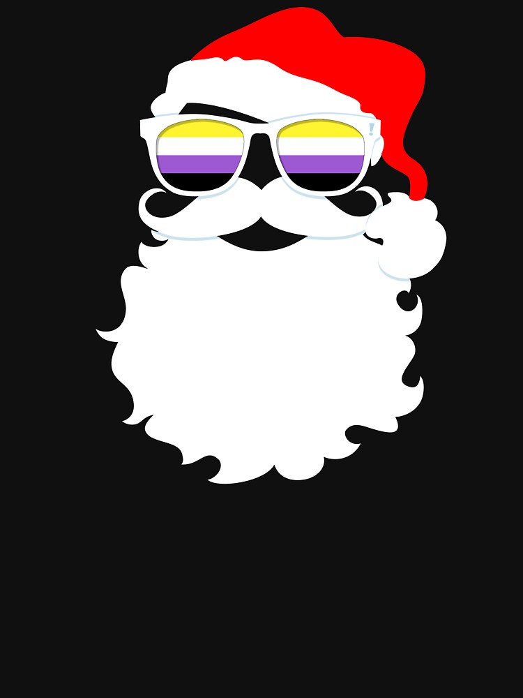 Santa Claus Nonbinary Pride Flag Sunglasses by valador