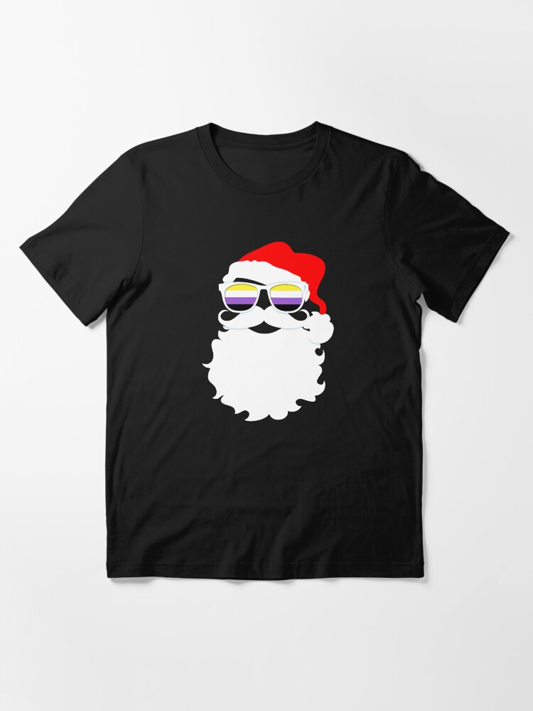 Alternate view of Santa Claus Nonbinary Pride Flag Sunglasses Essential T-Shirt