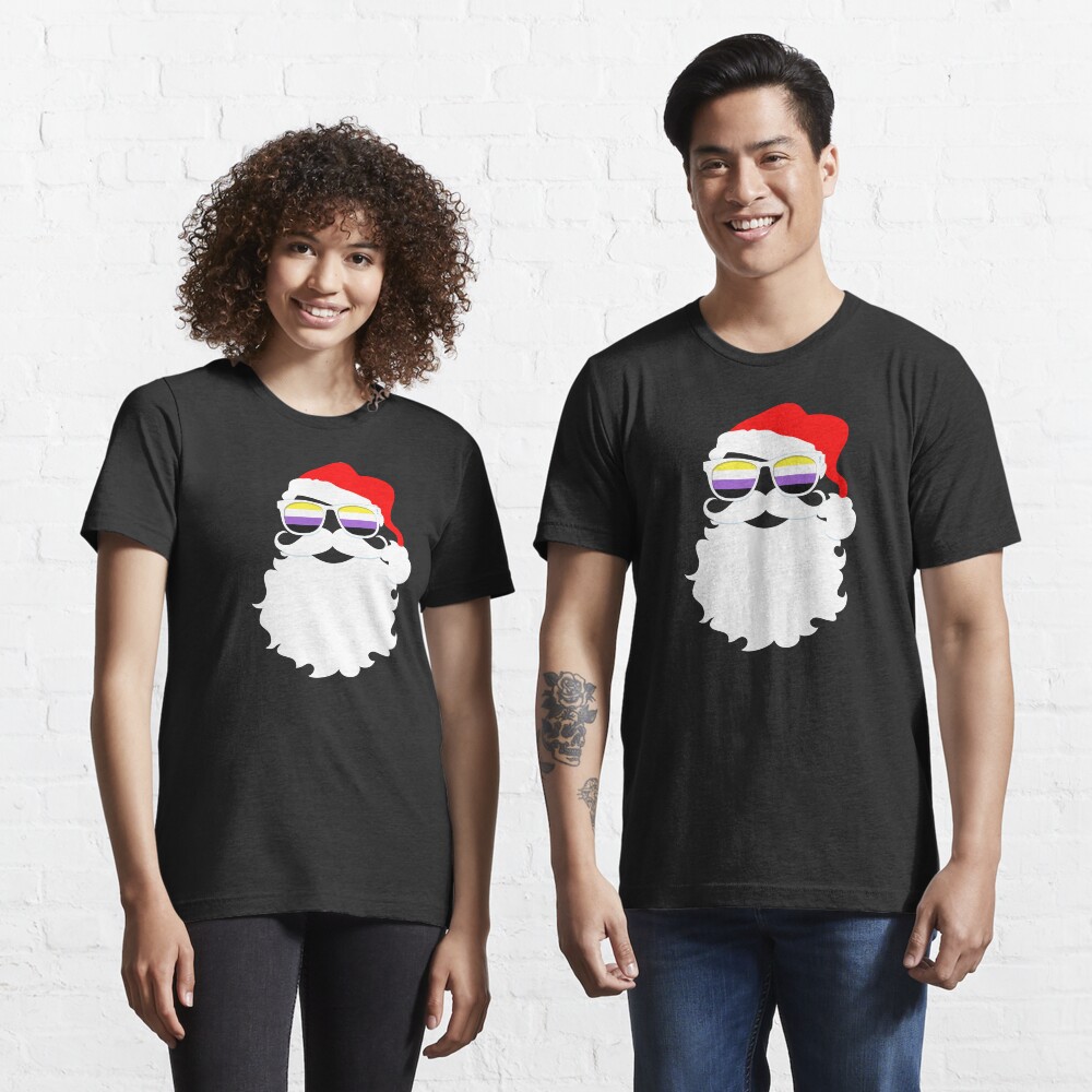 Santa Claus Nonbinary Pride Flag Sunglasses Essential T-Shirt