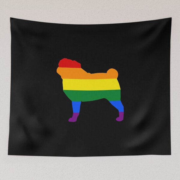 Item preview, Gay Pride Mom Puggle Rainbow Flag designed and sold by KentuckyGirlTee.