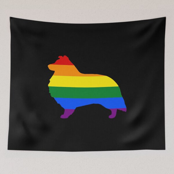 Item preview, Doggie Mom Shetland Sheepdog Rainbow Pride Flag designed and sold by KentuckyGirlTee.