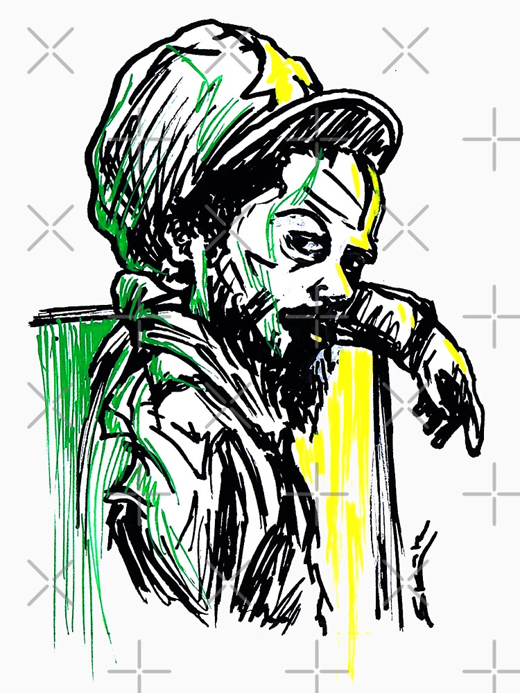 Rastafarian Leaning on Wall by sketchNkustom