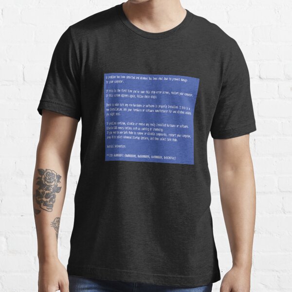 This is a perfect gift for computer users who hates Blue Screen of Death, Classic BSOD Error T-Shirt Essential T-Shirt