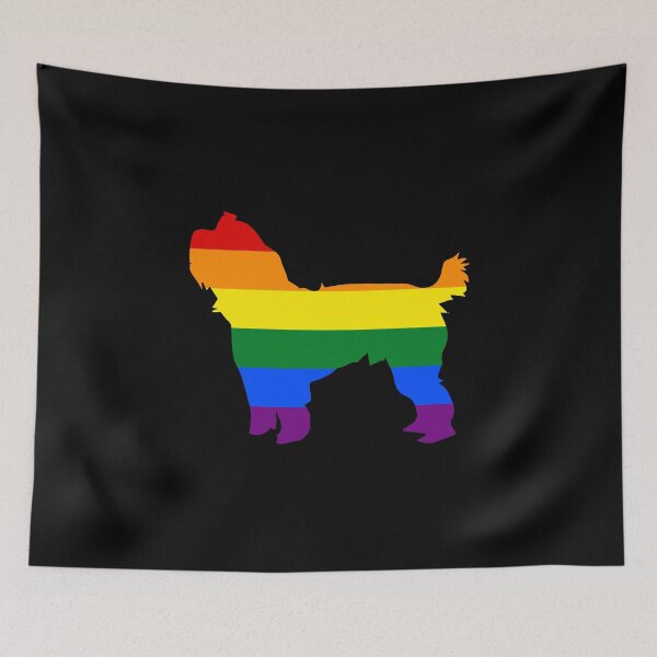 Item preview, Gay Pride Mom Dog Yorkie Rainbow Flag designed and sold by KentuckyGirlTee.