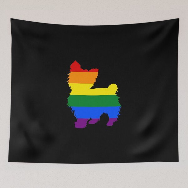 Item preview, Doggy Mom Yorkie Yorkshire Terrier Rainbow LGBT Flag designed and sold by KentuckyGirlTee.
