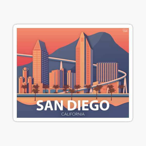 San Diego City Rectangle Sticker Sticker