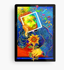Van Gogh with Sunflower Metal Print