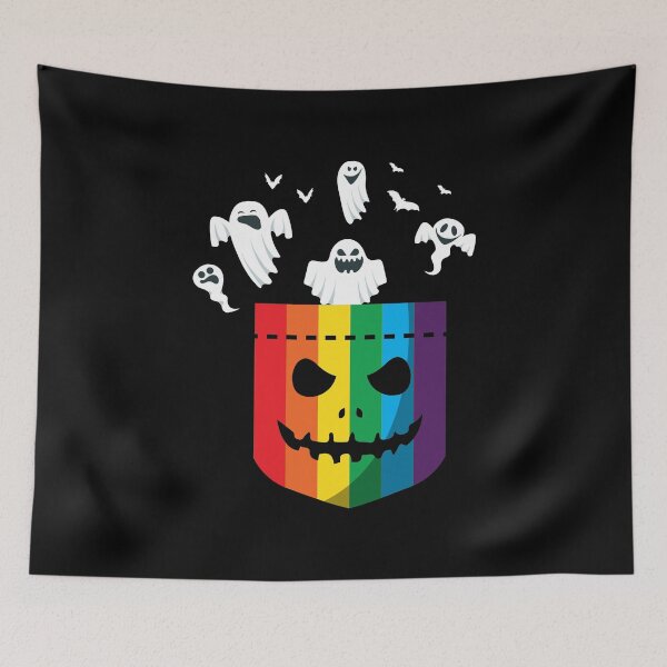 Item preview, Halloween LGBT Rainbow Ghost Gay Pride LGBTQ designed and sold by haselshirt.