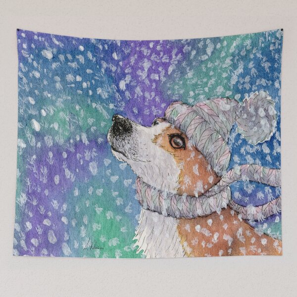 Item preview, Corgi Dog Playing in the Snow designed and sold by SusanAlisonArt.