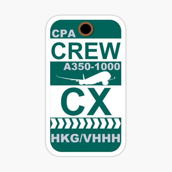 CX Airbus A350-1000 Crew Hong Kong Sticker