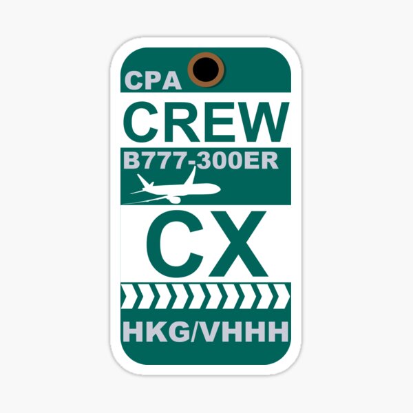 CX Boeing 777-300ER Crew Hong Kong Sticker