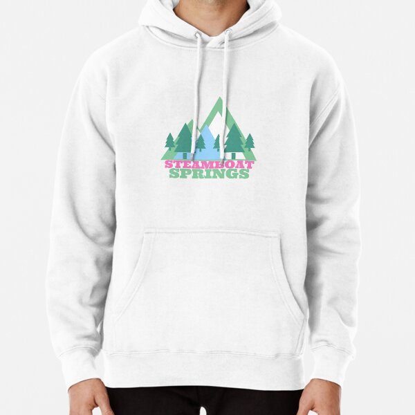 Colorado Mountain & Trees Mens Hooded Sweatshirt/Hoodie Steamboat