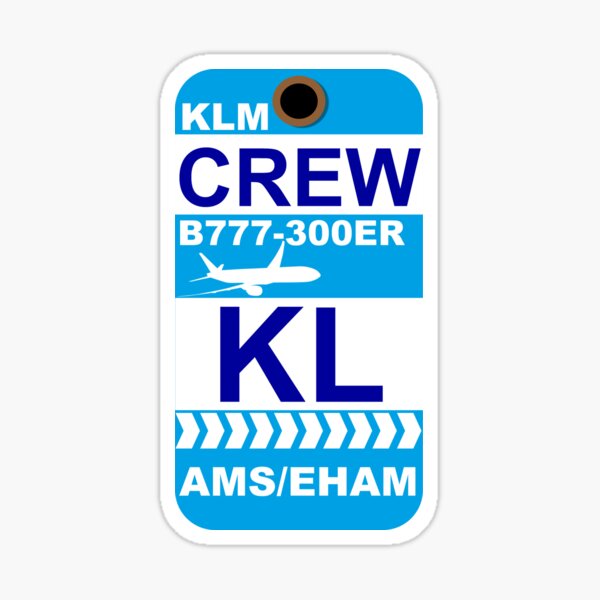 KLM Boeing 777-300ER Crew Amsterdam Sticker