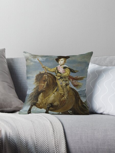 Aperçu de l'œuvre Infant Baltasar Carlos, fils du roi Felipe IV et de la reine Isabelle à cheval de Diego Velazquez créée et vendue par Vintage Designs +.