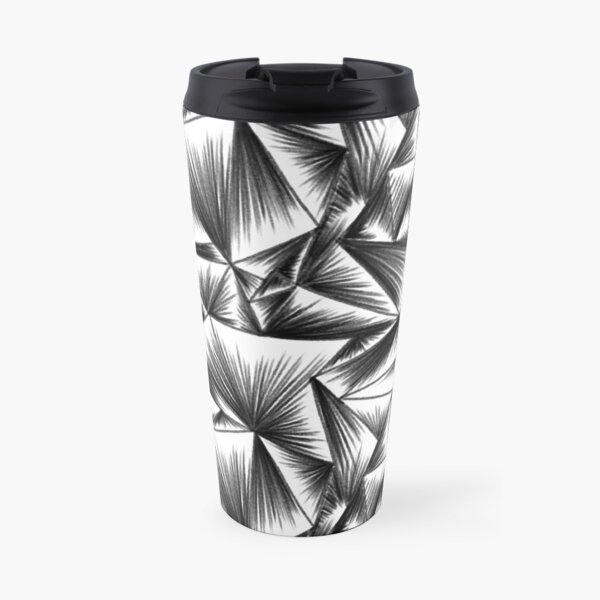 faux corrugated glass pencil drawing Travel Mug