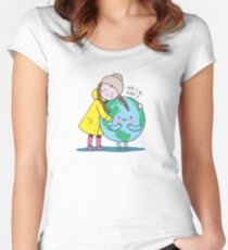 ES IST KEIN PLANET B Tailliertes Rundhals-Shirt