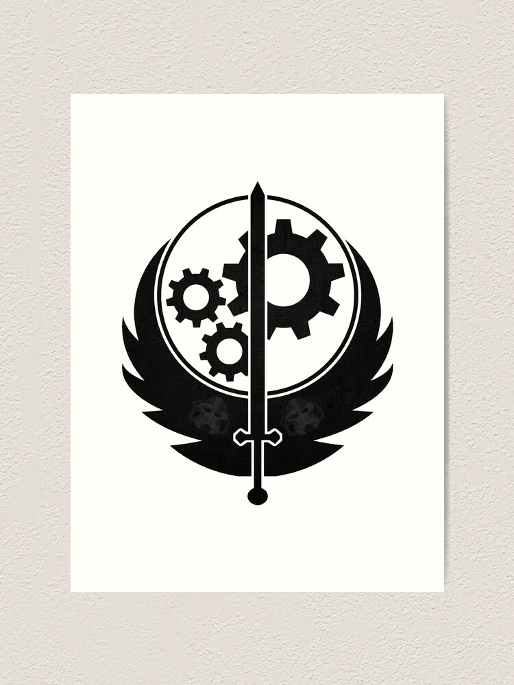 Brotherhood Of Steel Logo Fallout 4 Art Print By Campingxsnake Redbubble