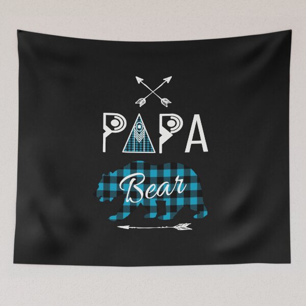 Item preview, Papa Bear Plaid Papa Bear Blue Family Buffalo Plaid Green X mas Camping Gift designed and sold by Sapphire Star.