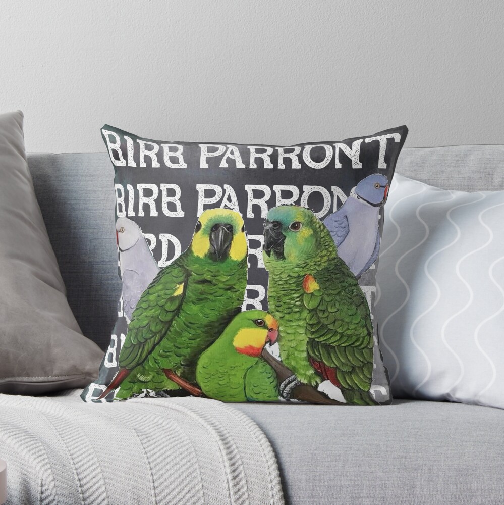 BIRB PARRONT Throw Pillow