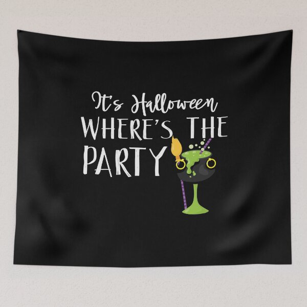 Item preview, Where's The Party Bubbly Green Witches Brew Halloween Design designed and sold by SpiritWestDesig.