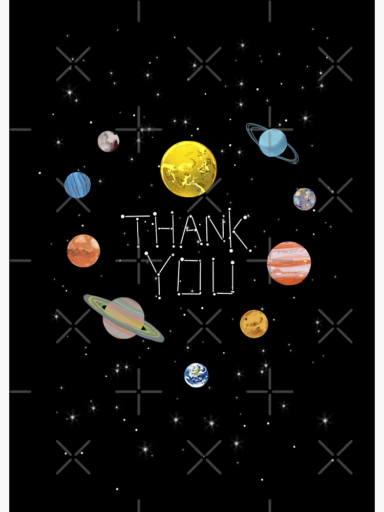 Outer Space Thank You Card Sticker for Sale by Amy Hadden