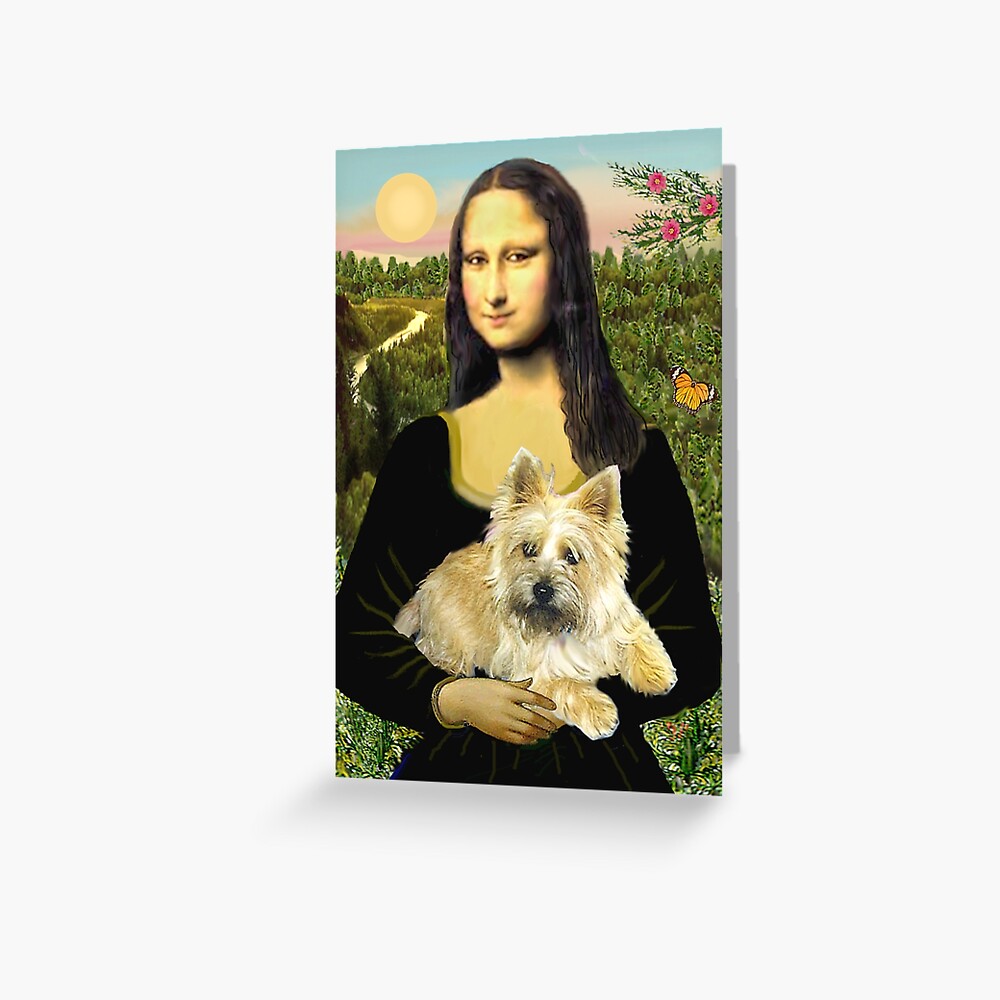 Mona Lisa and her Cairn Terrier (wheaten #6) Greeting Card