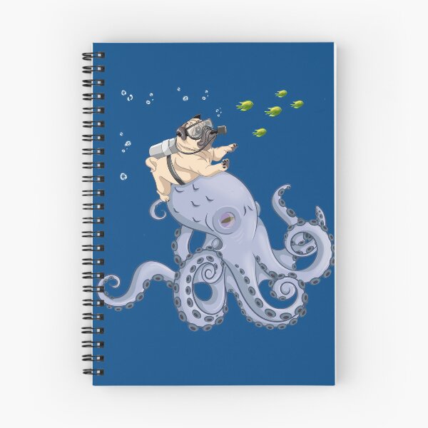 Item preview, Scuba Diving Pug Riding Octopus Funny Gift designed and sold by javaneka.