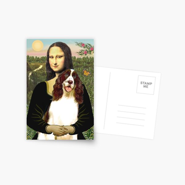 Item preview, Mona Lisa and her English Springer Spaniel liver-white) designed and sold by JeanBFitzgerald.