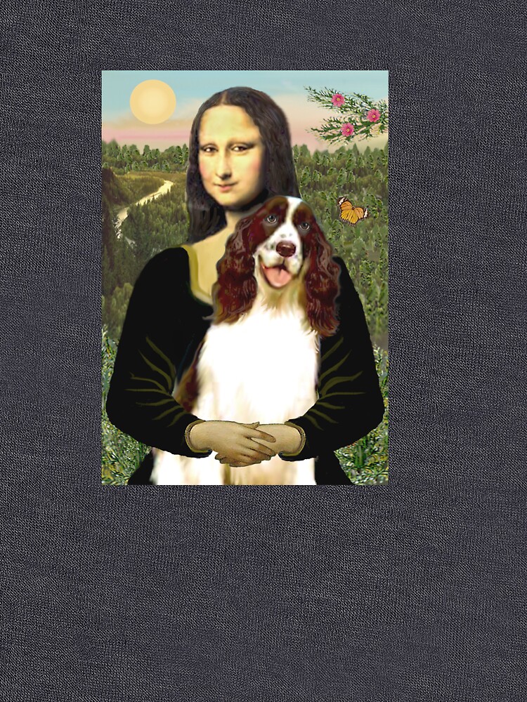 Mona Lisa and her English Springer Spaniel liver-white) by JeanBFitzgerald
