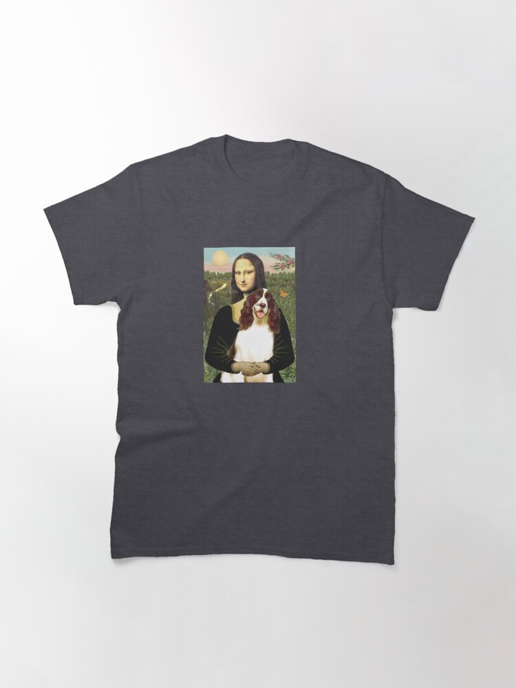 Alternate view of Mona Lisa and her English Springer Spaniel liver-white) Classic T-Shirt