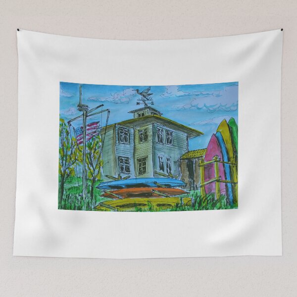 Item preview, Watercolor Sketch - Shoreline Park. Aquatic Center Building. Mountain View, CA designed and sold by Igor Pozdnyakov.