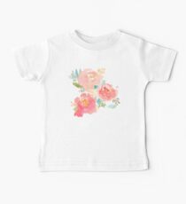 Peonies Watercolor Bouquet Baby Tee