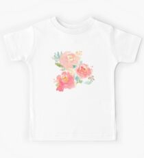 Peonies Watercolor Bouquet Kids Tee