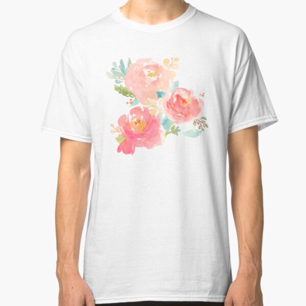 Peonies Watercolor Bouquet Classic T-Shirt