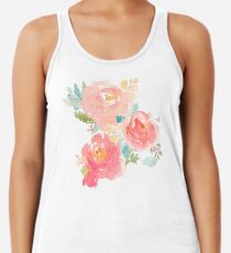 Camiseta de tirantes para mujer Ramo de acuarela de peonías