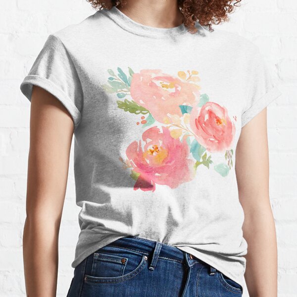 Pfingstrosen Aquarell Bouquet Classic T-Shirt