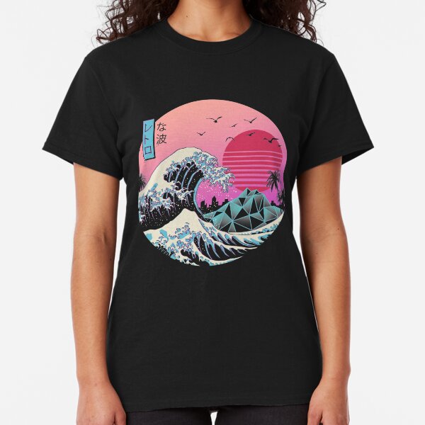 La gran ola retro Camiseta clásica