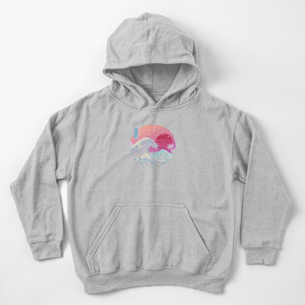 La gran ola retro Sudadera con capucha para niños