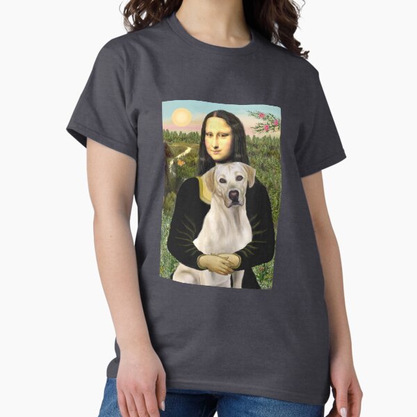Artikel-Vorschau von Mona Lisa und ihr Yellow Labrador Retriever, designt und verkauft von JeanBFitzgerald.