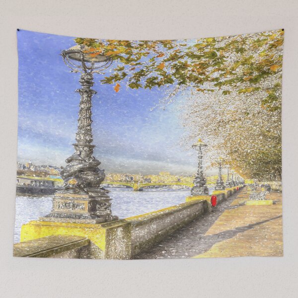 Item preview, River Thames Path Snow Art designed and sold by Londonimages.