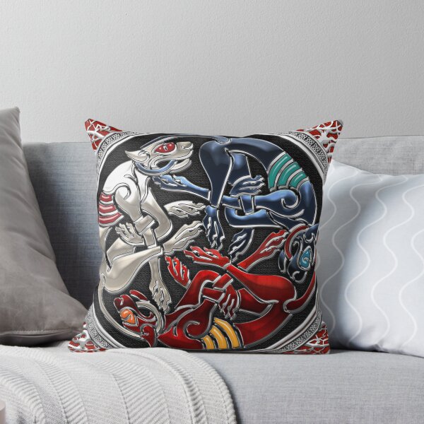 Item preview, Celtic Treasures - Three Dogs on Silver and Black Velvet designed and sold by Serge Averbukh Art Studio.